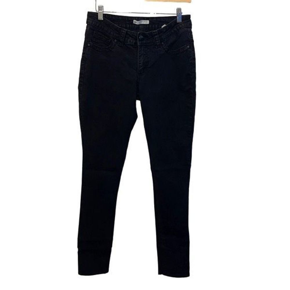 Lee Womens Embroidered Slender Secret Low Waist Slim Skinny Jeans Black Size‎ 27